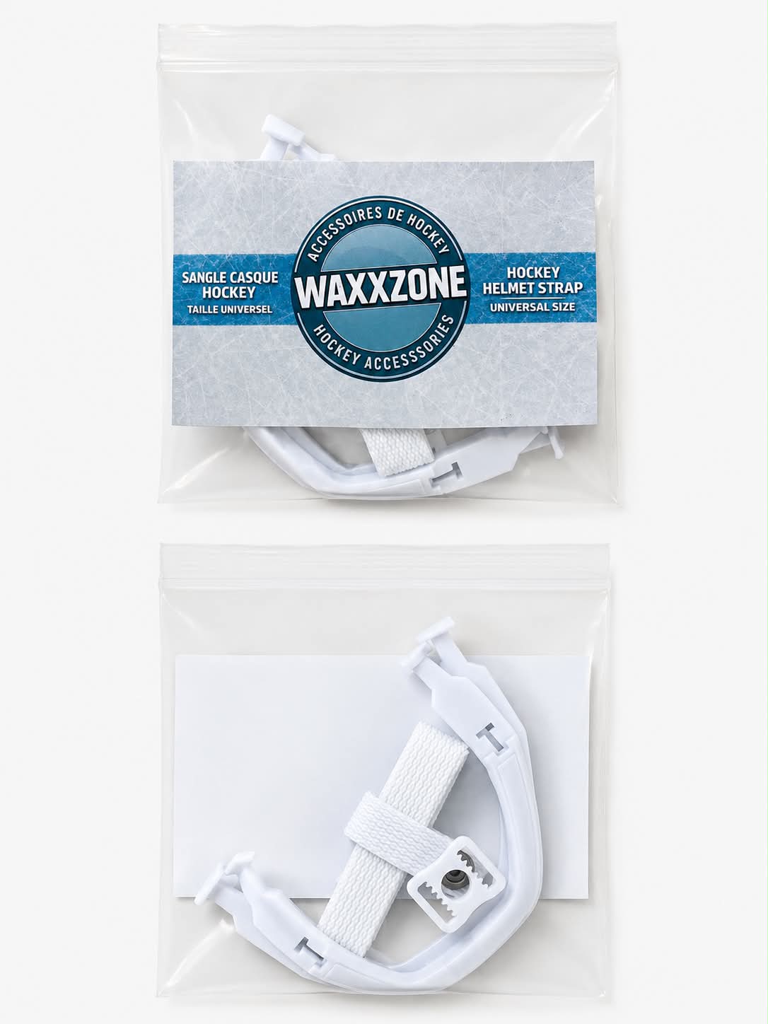 WHITE HOCKEY HELMET STRAPS / SANGLES CASQUE HOCKEY BLANCHES
