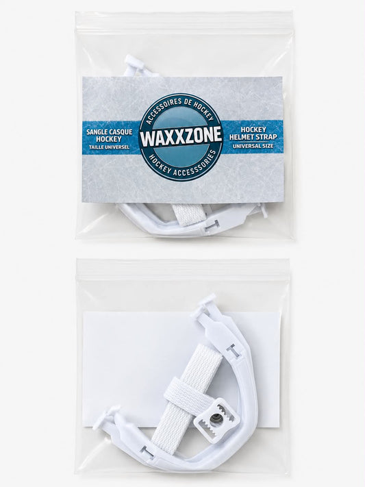 WHITE HOCKEY HELMET STRAPS / SANGLES CASQUE HOCKEY BLANCHES