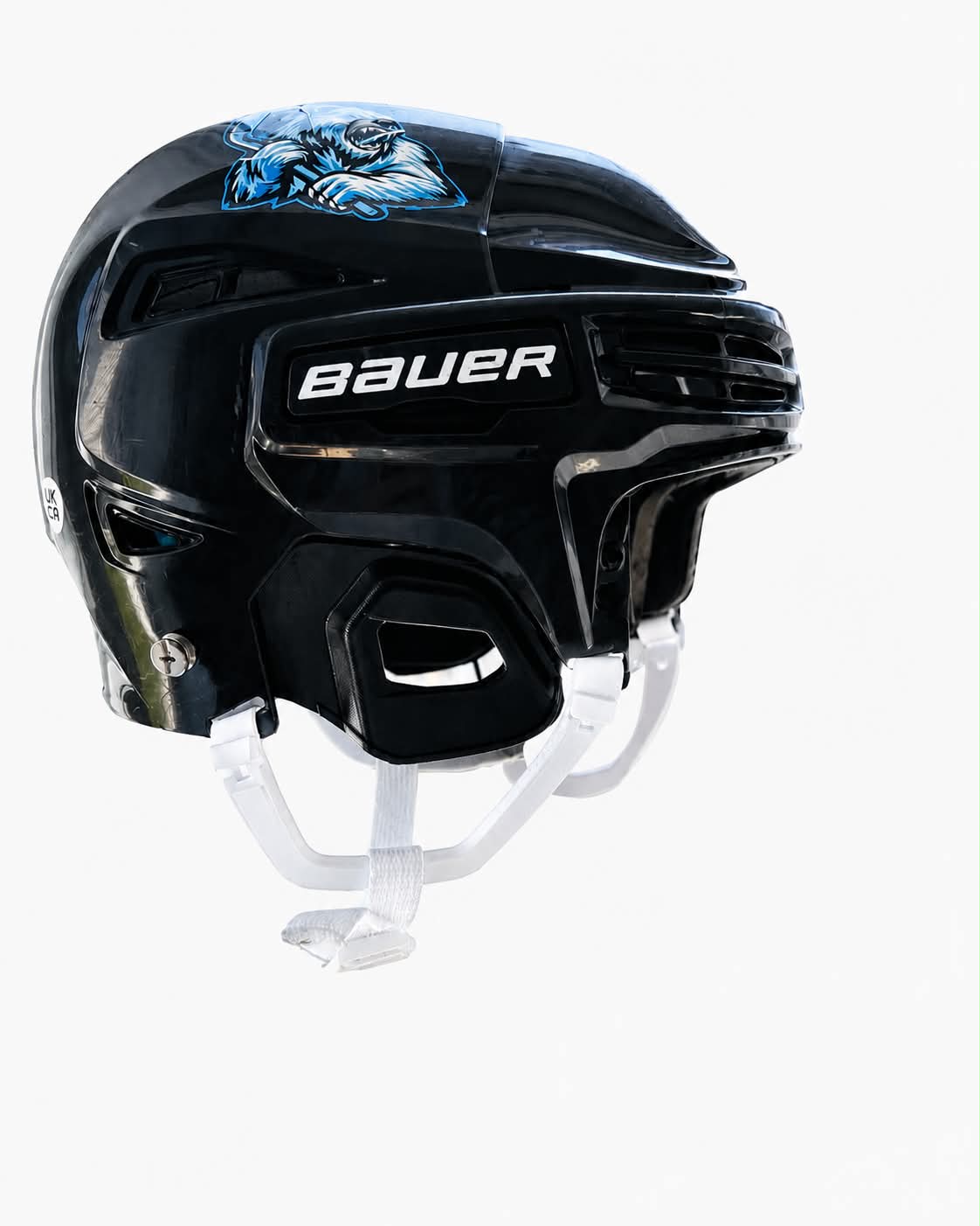 WHITE HOCKEY HELMET STRAPS / SANGLES CASQUE HOCKEY BLANCHES